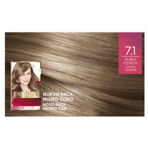 L´ORÉAL PARIS Excellence creme Tinte de pelo permanente tono 7.1 Rubio ceniza.