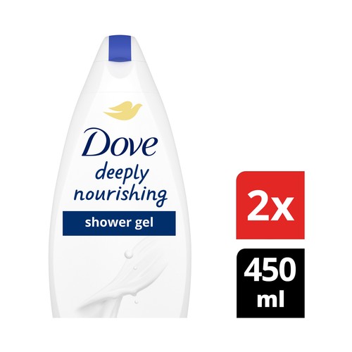 DOVE Gel para baño o ducha con acción hidratación profunda 2 x 450 ml.