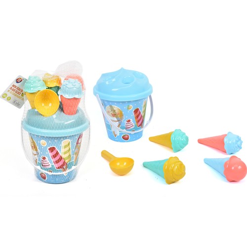 Cubo de playa con moldes de helado 19cm ONE TWO FUN ALCAMPO.