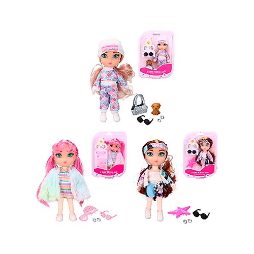 Mini muñeca fashion de 15 cm, surtido de modelos, SNC.