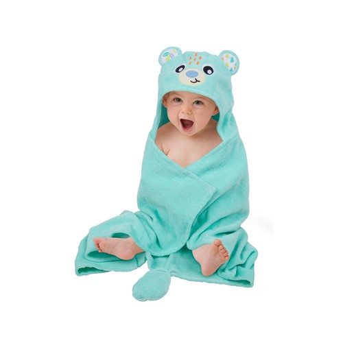 Capa de baño en tonos celestes, PLAYGRO Oso.