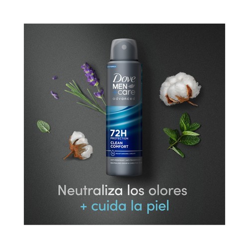DOVE Men + care advanced Desodorante spray para hombre antitranspirante hasta 72 horas 150 ml.