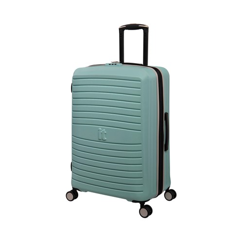 Maleta grande tipo trolley expandible IT de 70cm, 8 ruedas, color azul.