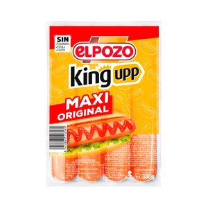 Imagen de EL POZO Maxi original king upp  Salchichas cocidas de cerdo y pavo, sabor ahumado 330 g.