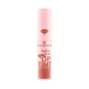 ESSENCE Hydra kiss tono 01 Blushing nude, nude suave Tinte labial ligeo con acabado luminoso.