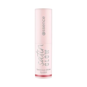 Imagen de ESSENCE Satin glow tono 03 Rose and shine Barra de labios cremosa, acabado luminoso.