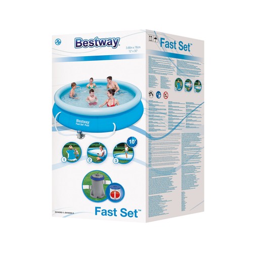 Piscina autoportante sin depuradora BESTWAY medidas 3,66x0,76 mts., con depuradora 1.249 litros/hora