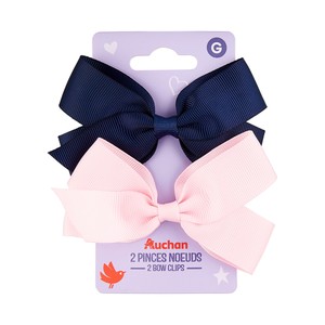 Imagen de COSMIA Pinzas metálicas de pelo, con un simpático lazo de tela 2 uds.