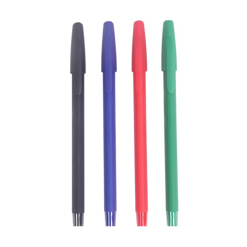 Set 4 boligrafos con tapa, colores surtidos, ALCAMPO.