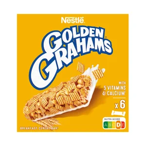 NESTLÉ GOLDEN GRAHAMS Barritas de cereales tostados con leche caja 6 uds. 150 g.