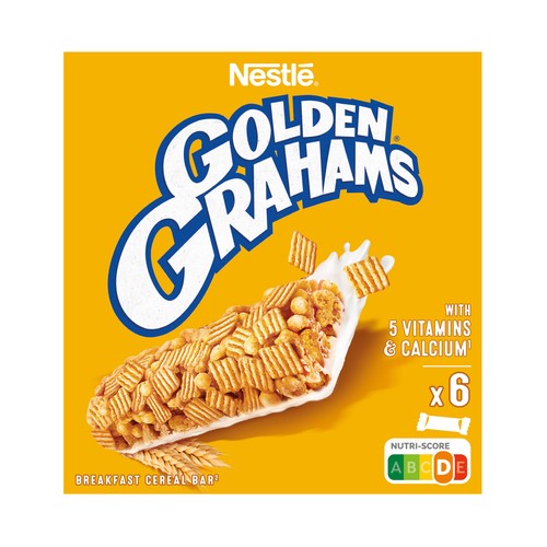 NESTLÉ GOLDEN GRAHAMS  Barritas de cereales tostados con leche caja 6 uds. 150 g.