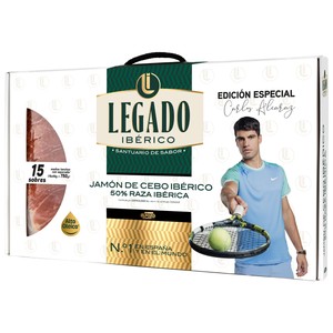 De El Pozo Maletín con 15 sobres (50 g.) jamón de cebo ibérico (50% raza ibérica), cortado en lonchas 750 g.