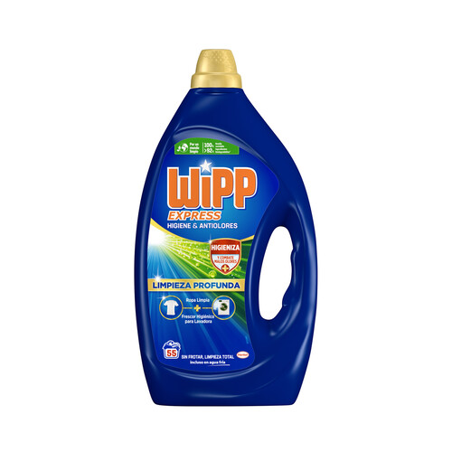 WIPP EXPRESS Detergente en gel para lavadora antiolores 55 ds.