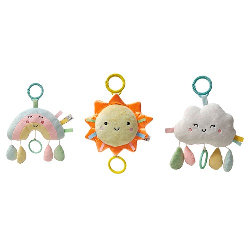 Peluche suave colgante con caja de música Arcoíris, Sol o Nube para cuna o carro, juguete bebé desarrollo cognitivo y auditivo, modelos surtidos +0 Meses ONE, TWO FUN Baby