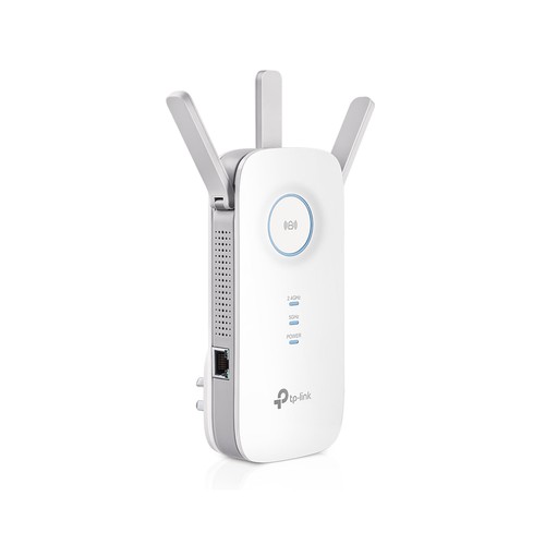 Extensor de cobertura Wi-Fi TP-LINK RE450, banda dual AC1750, 3 antenas, puerto Ethernet.