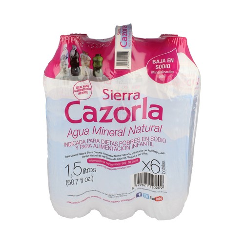 SIERRA DE CAZORLA Agua mineral pack de 6 uds. x 1,5 l.