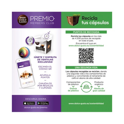 DOLCE GUSTO Café en cápsulas cortado I6, 34 uds.