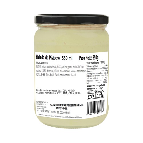 MURMUI Tarrina de helado de pistacho 550 ml.