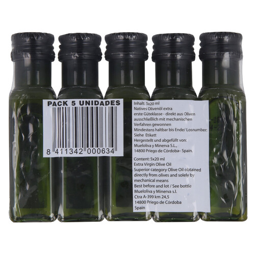 MUELOLIVA Aceite de oliva virgen en monodosis  20 ml. 5 ud.
