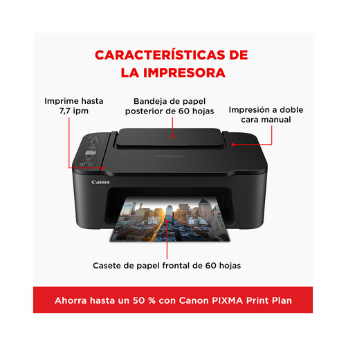 Impresora multifunción tinta CANON Pixma TS3550i, WiFi, pantalla LCD. Compatible con Pixma Print Plan.