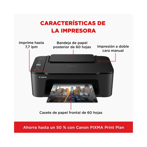 Impresora multifunción tinta CANON Pixma TS3550i, WiFi, pantalla LCD. Compatible con Pixma Print Plan.