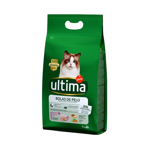 ULTIMA Pienso para gato a base de pavo y arroz para control de bolas de pelo ULTIMA AFFINITY bolsa 3 kg.
