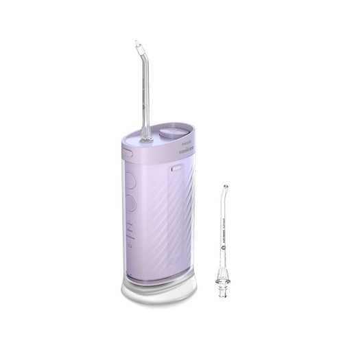 Irrigador de mano PHILIPS HX3333/23, 3 programas, 28 usos, boquilla 2 en 1: almacenamiento y llenado, color morado