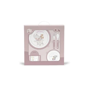 Set vajilla para bebé de 5 piezas color rosa, INTERBABY.