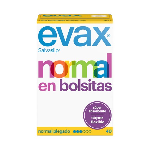 EVAX Salvaslips normal, plegados y en bolsitas individuales EVAX 40 uds.