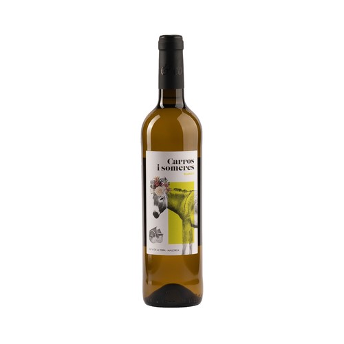 CARROS I SOMERES  Vino blanco con IGP Vino de la Tierra de Mallorca CARROS I SOMERES botella de 75 cl.