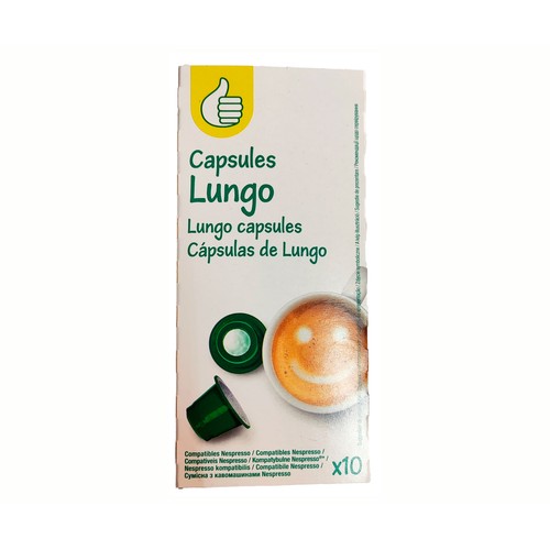 PRODUCTO ECONÓMICO ALCAMPO Café cápsulas lungo 10 ud 50 g.