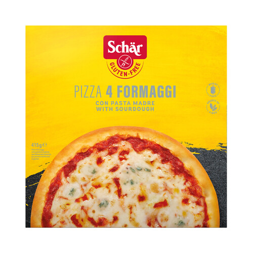 SCHÄR Pizza congelada a los 4 quesos elaborada sin gluten 415 g.