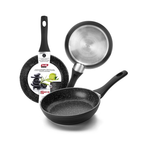 Sartén de 14 centímetros con interior antiadherente bicapa efecto piedra, Natura Piedra IBILI.