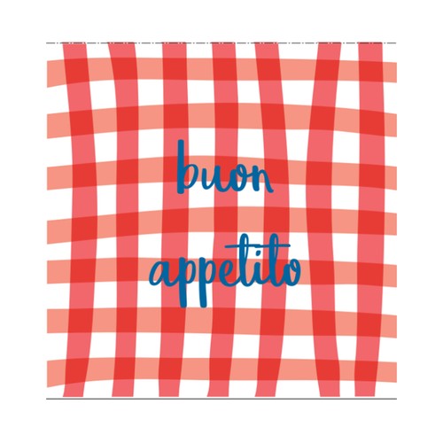 Servilletas 33x33cm 20unds, deco Buono Apetito. ACTUEL