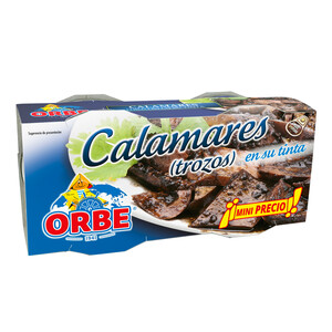 Imagen de ORBE Calamares en trozos en su tinta pack 2 x 51 g.