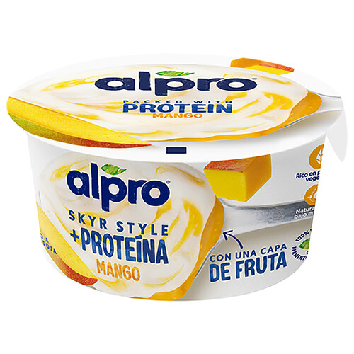 ALPRO + Proteína Especialidad soja estilo skyr, con una capa de mango 150 g.