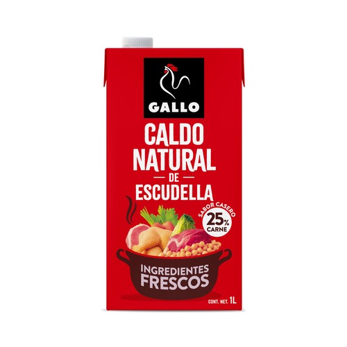 GALLO Caldo natural de escudella, elaborado con ingredientes frescos 1 l.