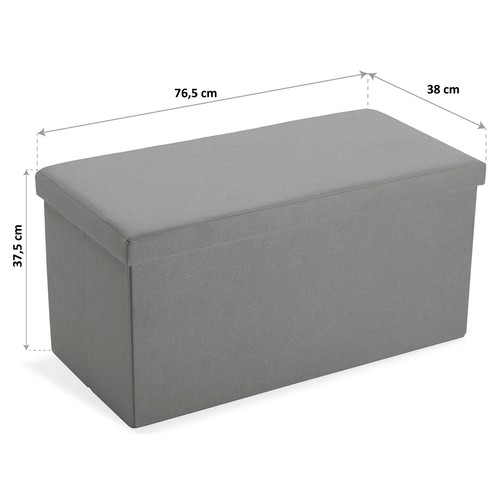 Baúl alargado desmontable, color gris, VERSA HOME.