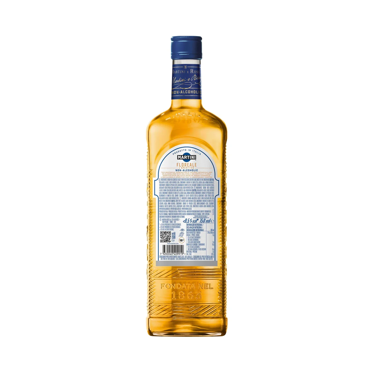 Floreale Aperitivo sin alcohol, ligero y floral con notas de artemisa y manzanilla romana botella 75 cl.
