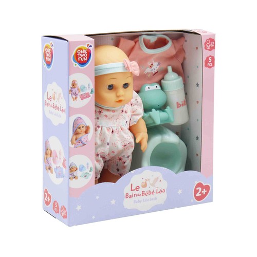 Bebe 23Cm Con Accesorios De Baño y Cuidados ONE TWO FUN ALCAMPO