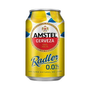 AMSTEL RADLER Cerveza 0.0% alcohol con zumo natural de limón 33 cl.