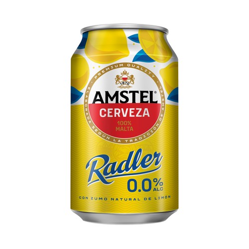 Imagen de Cerveza 0.0% alcohol con zumo natural de limón AMSTEL RADLER 33 cl.