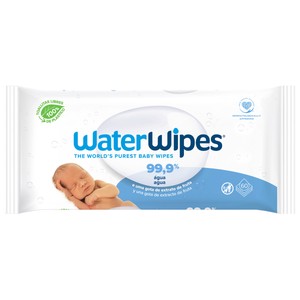 Imagen de WATERWIPES Toallitas humedas para bebe con un 99.9% de agua y una gota de extracto de fruta 60 uds.