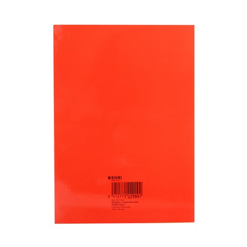 Bloc de notas de tamaño A6, con 80 hojas de 60 g y tapa blanda de color rojo ENRI.