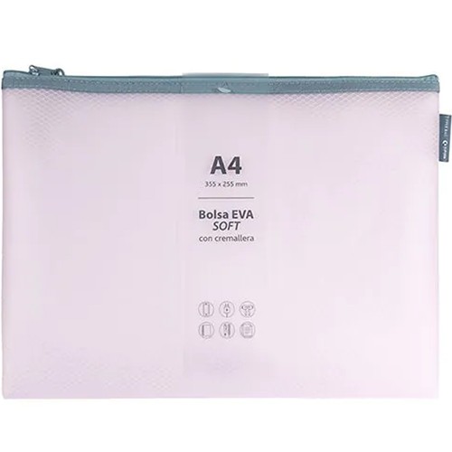 Bolsa zipper A4 en colores mate surtidos GRAFOPLAS.