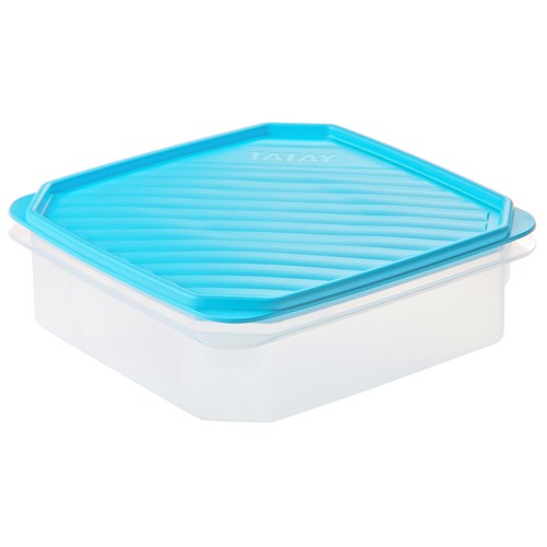 Recipiente cuadrado para alimentos con tapa, apto para lavavajillas y microondas, 1,3 litros TATAY.