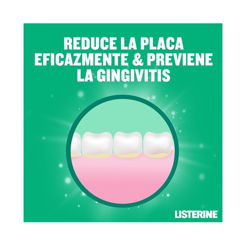 LISTERINE Enjuague bucal de uso diario, sin alcohol y con sabor a menta suave 500 ml.