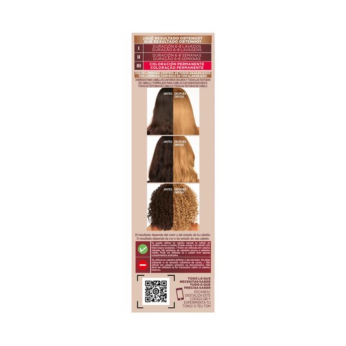 GARNIER Color sensation tono SA2 rubio Tinte sin decoloración para cabello castaño oscuro.