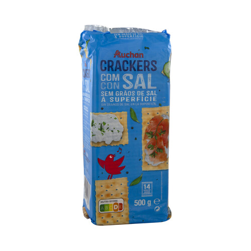 PRODUCTO ALCAMPO Crackers sin granos de sal en la superficie 500 g.