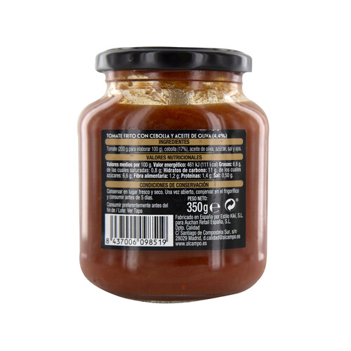 ALCAMPO GOURMET Tomate frito con cebolla y aceite de oliva ALCAMPO GOURMET 350 g.